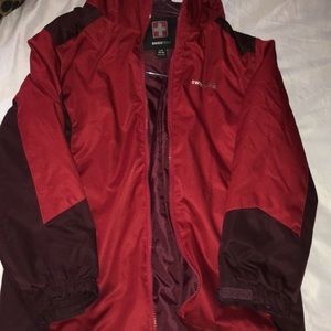 Swiss tech red coat , kids size L